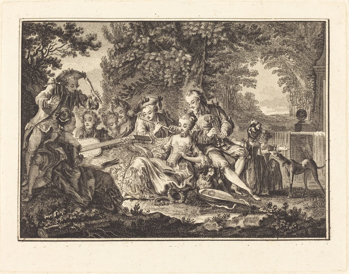 Rural Concert by Joseph de Longueil; Charles Eisen, print, 1730-1792