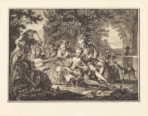 Rural Concert by Joseph de Longueil; Charles Eisen, print, 1730-1792