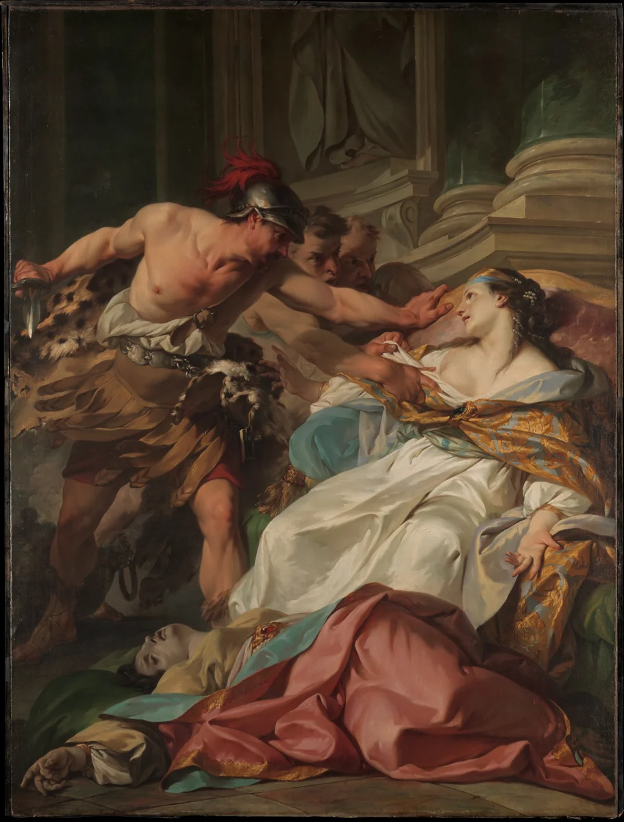 The Death of Harmonia by Jean-Baptiste-Marie Pierre, painting, 1740-1741