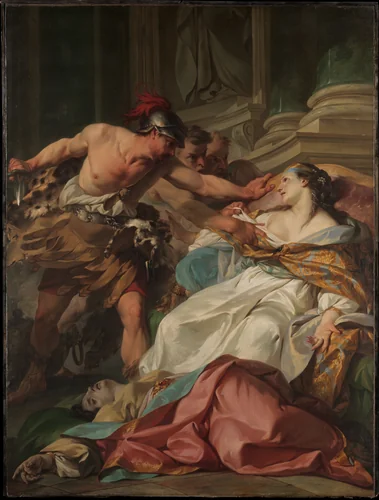 The Death of Harmonia by Jean-Baptiste-Marie Pierre, painting, 1740-1741