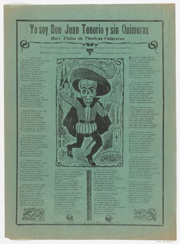 The skeleton of Don Juan Tenorio by José Guadalupe Posada, print, 1895-1905