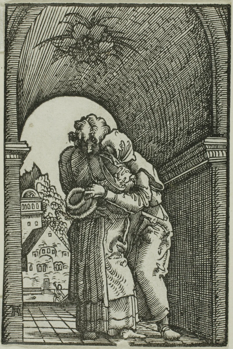 The Meeting of Joachim and Anne, from The Fall and Redemption of Man by Albrecht Altdorfer, print, 1510-1518