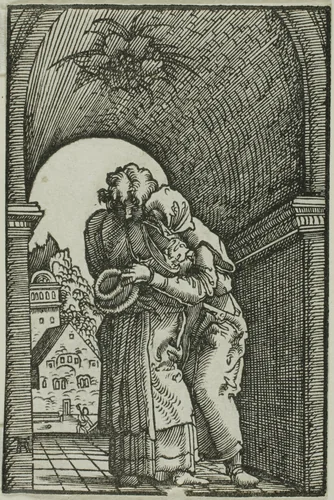 The Meeting of Joachim and Anne, from The Fall and Redemption of Man by Albrecht Altdorfer, print, 1510-1518