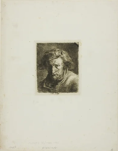Portrait of the Artist by Charles-Émile Jacque, print, 1846
