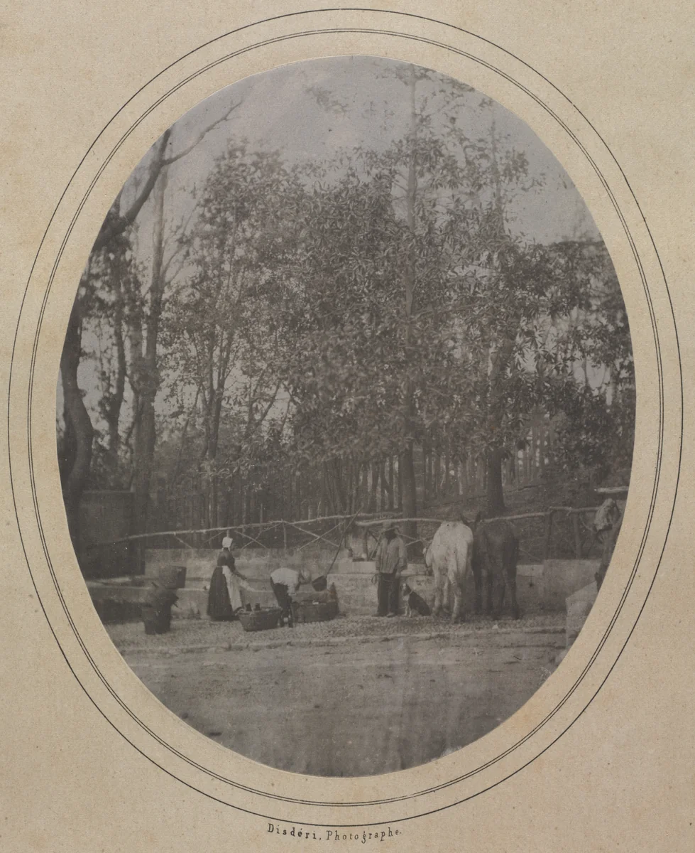 Village Scene (Southern France) by André Adolphe-Eugène Disdéri, photograph, 1848-1858