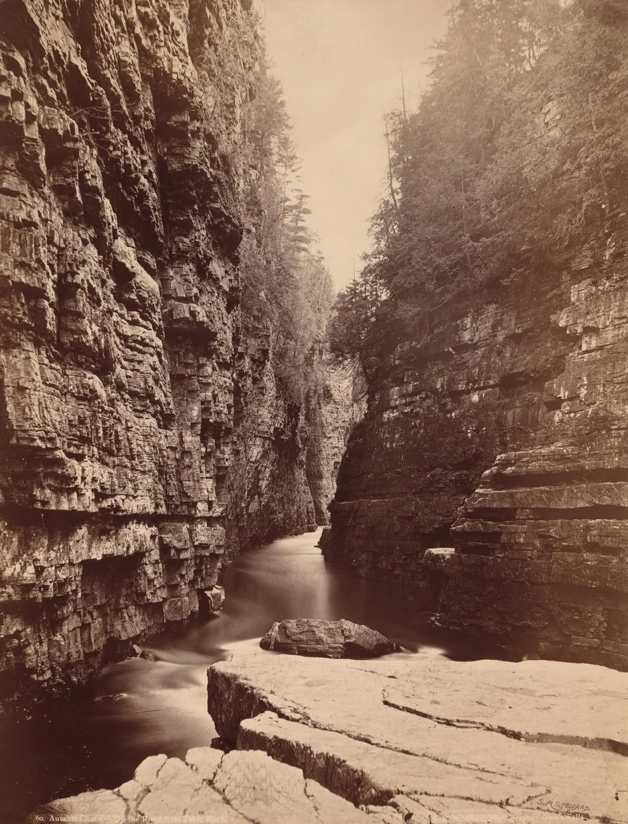 Ausable Chasm - Up the River from Table Rock by Seneca Ray Stoddard, photograph, 1875-1885