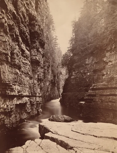 Ausable Chasm - Up the River from Table Rock by Seneca Ray Stoddard, photograph, 1875-1885