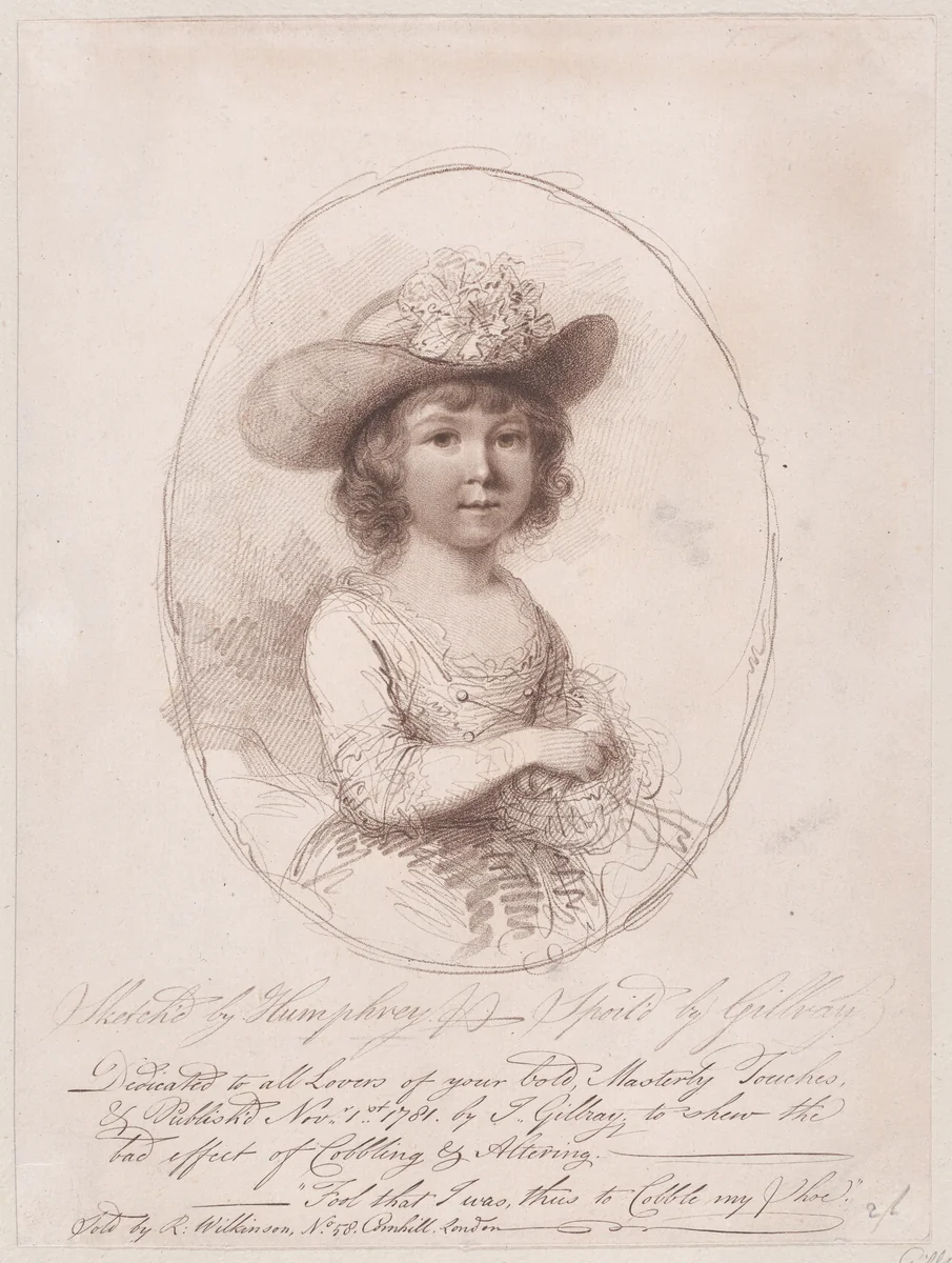 Portrait of a Child [Master Lamb] by James Gillray, print, 1781