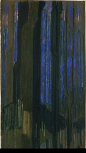 Study in Verticals (The Cathedral) by František Kupka, drawing, 1912