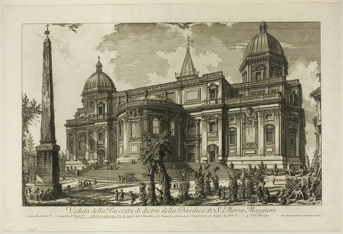 View of the Rear Entrance of the Basilica of S. Maria Maggiore, from Views of Rome by Giovanni Battista Piranesi, print, 1750-1759