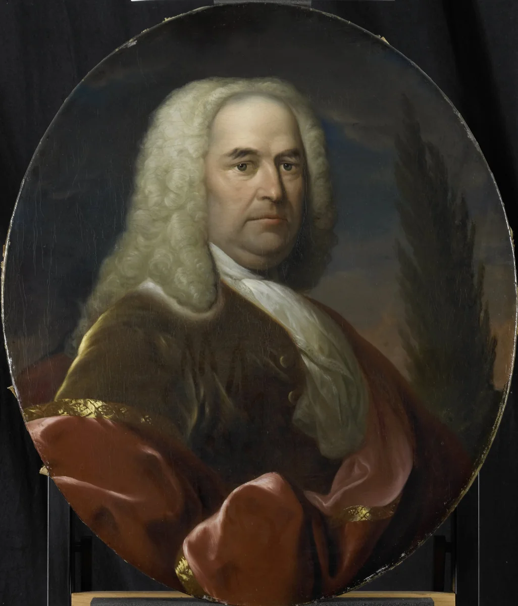 Portrait of Hugo du Bois, Director of the Rotterdam Chamber of the Dutch East India Company, elected 1734 by Dionys van Nijmegen, painting, 1734-1798