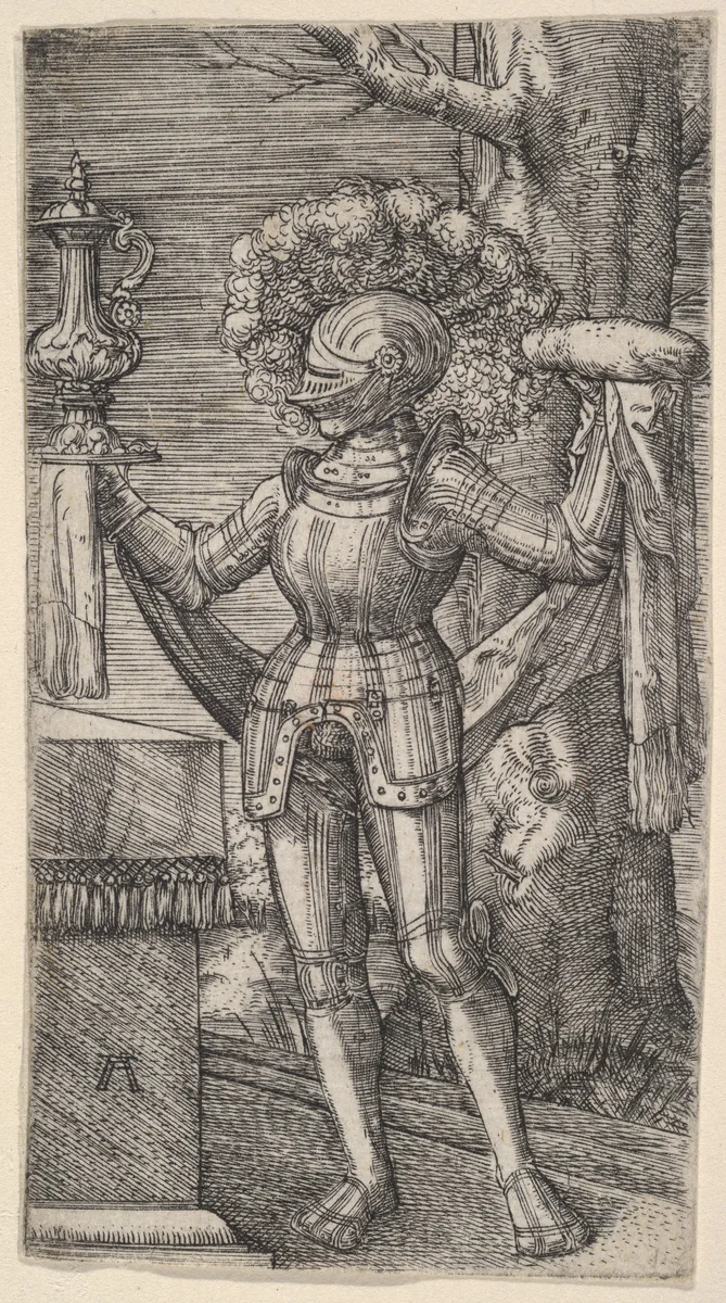 Knight with Bread and Wine by Albrecht Altdorfer, print, 1500-1538