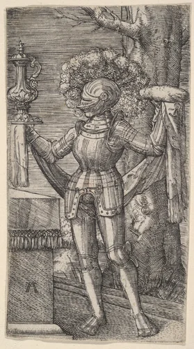 Knight with Bread and Wine by Albrecht Altdorfer, print, 1500-1538