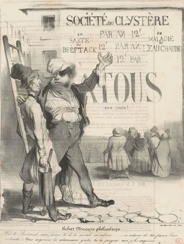Robert Macaire philantrope by Honoré Daumier, print, 1836