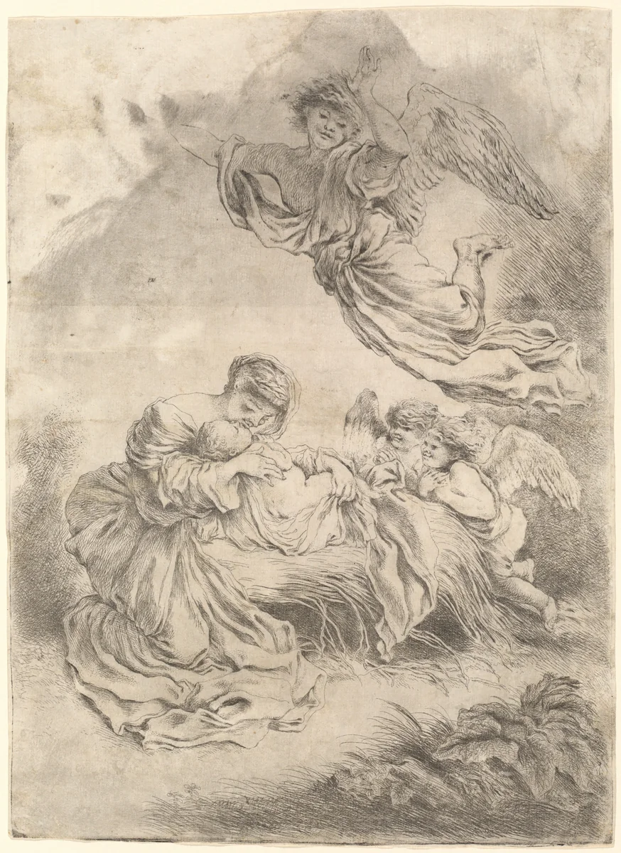 The Madonna and Child by Giovanni Benedetto Castiglione, print, 1650-1660