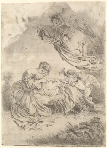 The Madonna and Child by Giovanni Benedetto Castiglione, print, 1650-1660