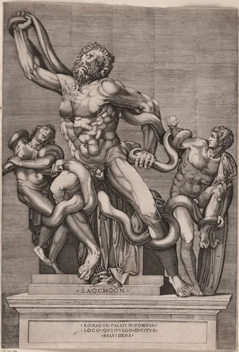 Laocoöngroep by Nicolas Beatrizet, print, 1525-1565