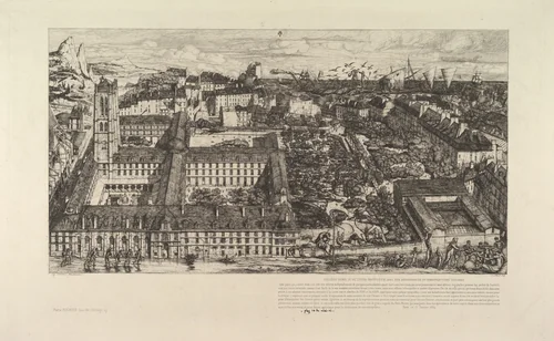 College Henri IV (ou Lycée Napoléon) by Charles Meryon, print, 1863-1864