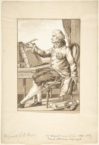 Portrait of J. J. Régis de Cambecérès by Jean-Baptiste-François Bosio, drawing, 1780-1827