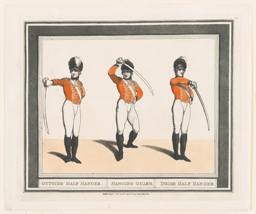 Outside Half Hanger, Hanging Guard, Inside Half Hanger by Thomas Rowlandson, print, 1798