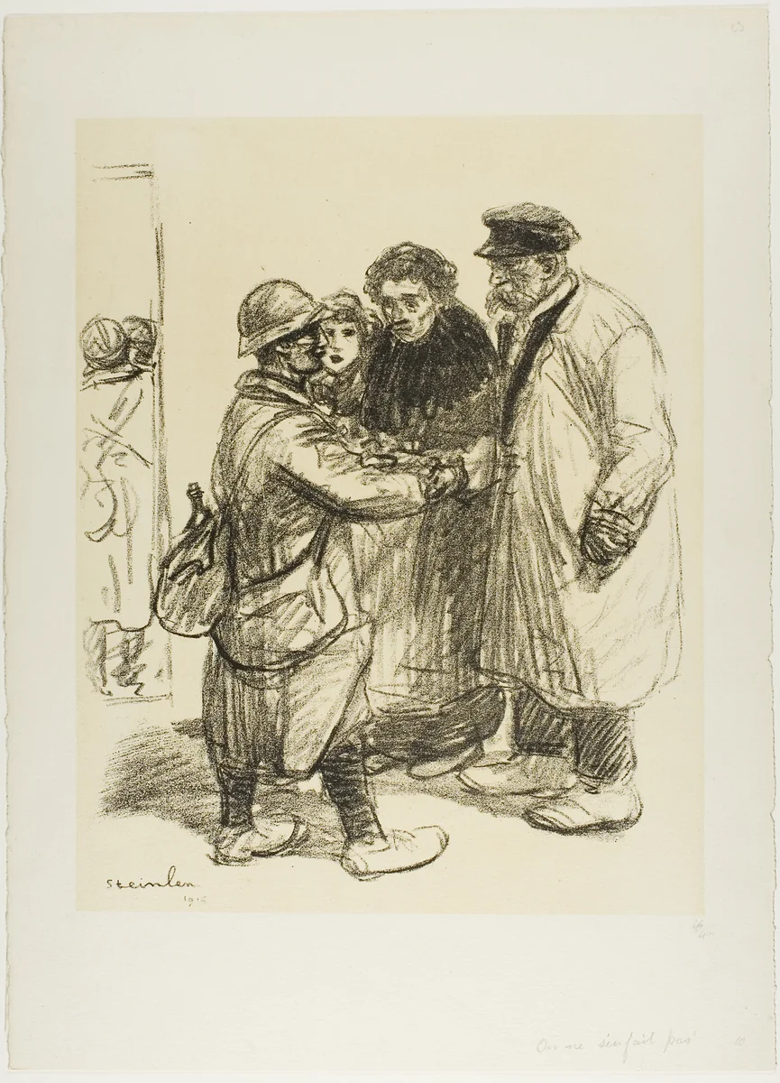 One Doesn't Get Used to It by Théophile Alexandre Steinlen, print, 1915