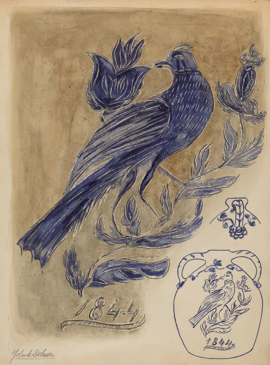 Jug by Yolande Delasser, index of american design, 1937