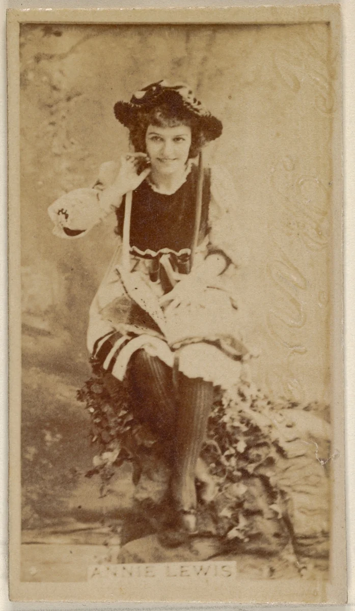 Annie Lewis, from the Actors and Actresses series (N45, Type 8) for Virginia Brights Cigarettes by Allen & Ginter, photograph, 1885-1891