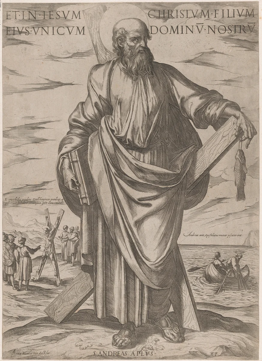 St. Andrew, from "Christ, Mary and the Apostles" by Antonio Tempesta, print, 1585-1615