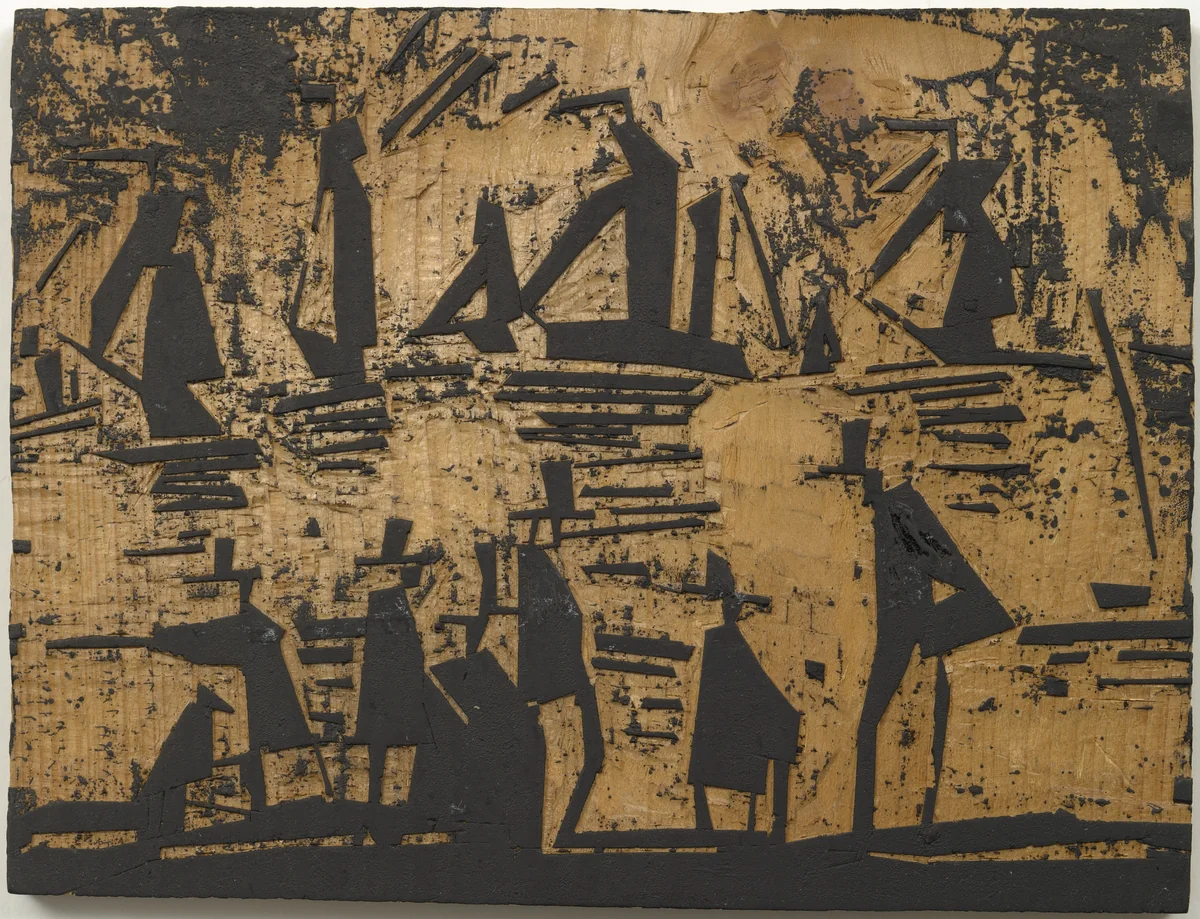 Woodblock for Fishing Boats (Fischerboote) by Lyonel Feininger, print, 1918