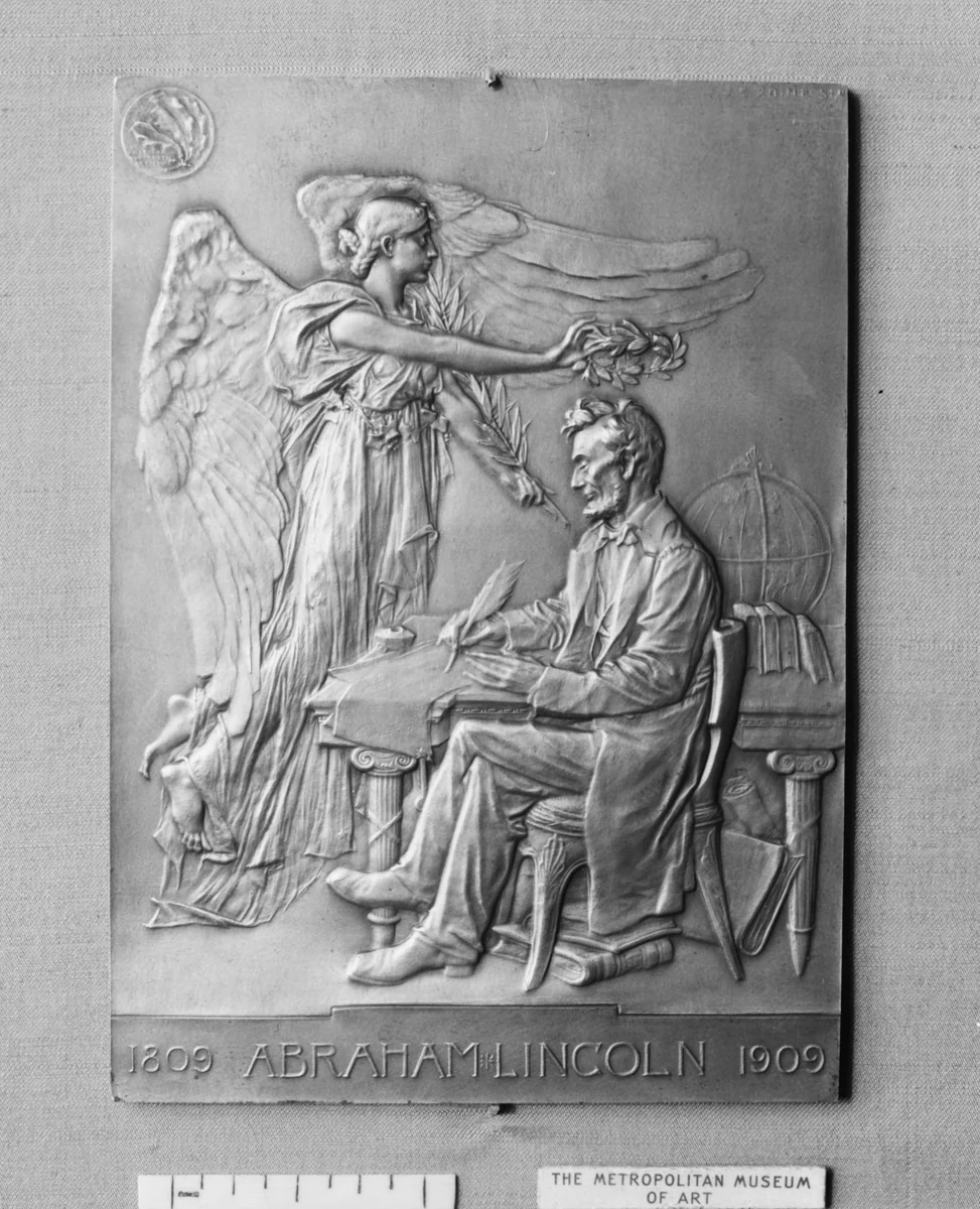 The Lincoln Centenary by Jules Edouard Roiné, metalwork, 1909