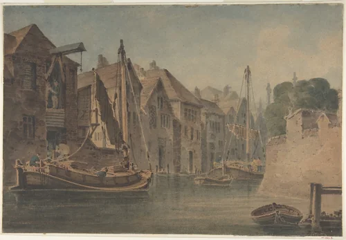 River at Norwich by anonymous, drawing, 1800-1850