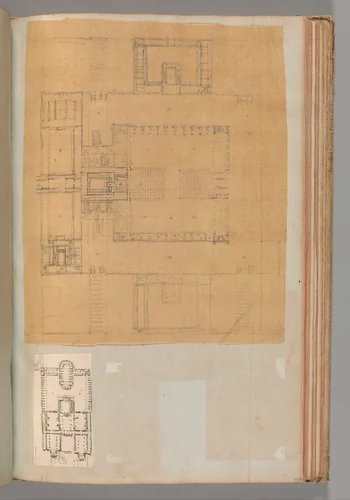 Page from a Scrapbook containing Drawings and Several Prints of Architecture, Interiors, Furniture and Other Objects by Charles Percier, book, 1795-1805