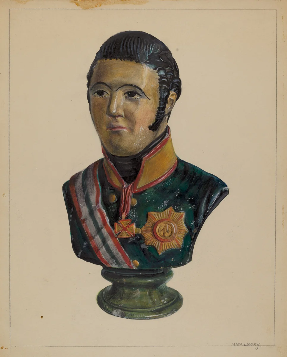 Portrait Bust by Mina Lowry, index of american design, 1936