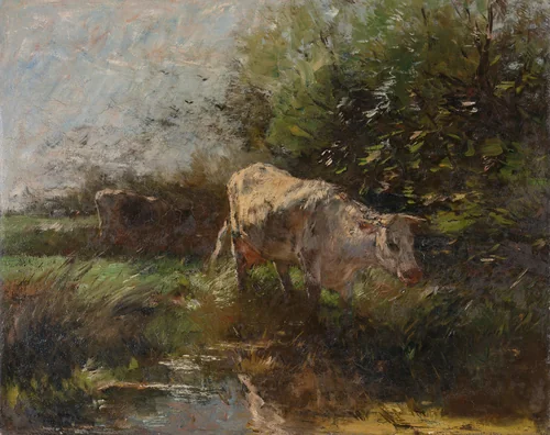 Meadow with Cows by Willem Maris, painting, 1880-1910