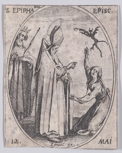 S. Epiphane, évêque (St. Epiphanius, Bishop), May 12th, from "Les Images De Tous Les Saincts et Saintes de L'Année" (Images of All of the Saints and Religious Events of the Year) by Jacques Callot, print, 1636