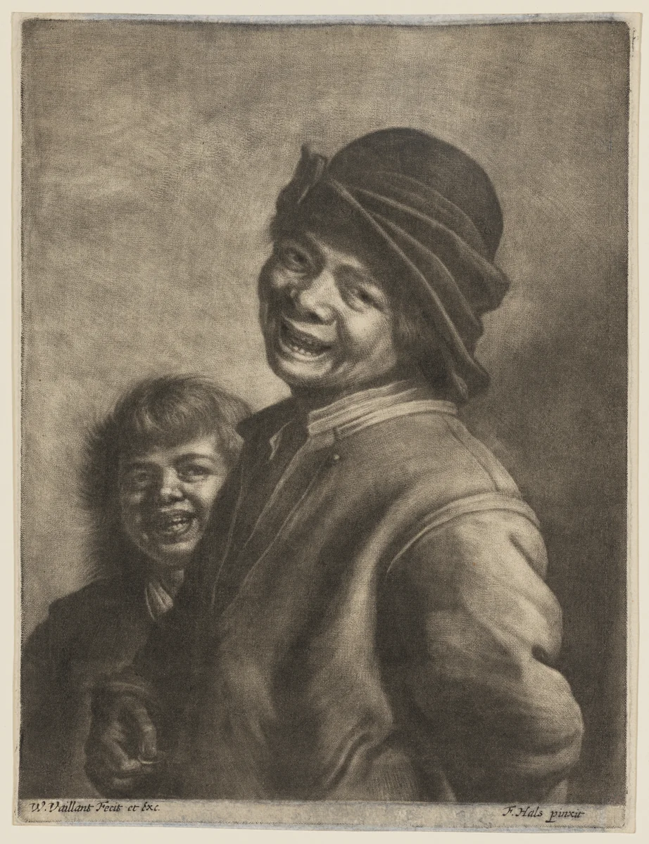 Two Boys Laughing by Wallerant Vaillant, print, 1635-1677