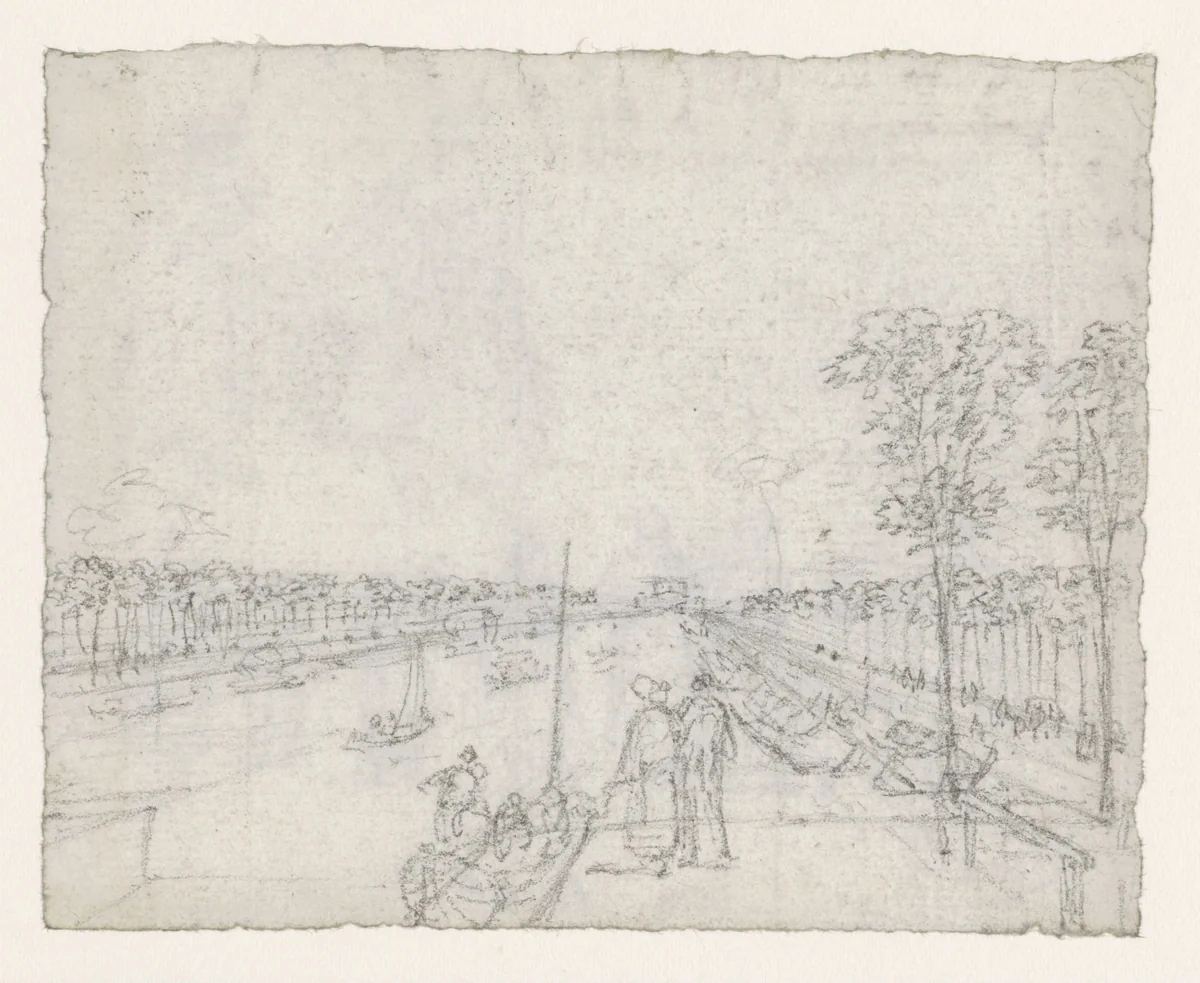 Canal St. Martin by Georges Michel, drawing, 1773-1843