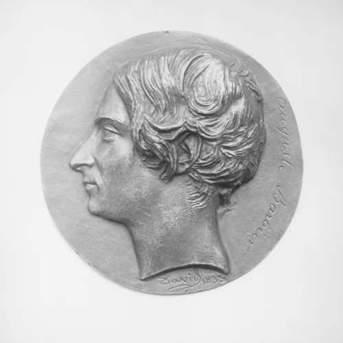 Henri Auguste Barbier (1805–1882), French poet, Member of the Academy by Pierre-Jean David d'Angers, metalwork, 1833