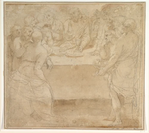 The Last Supper by anonymous, drawing, 1545-1585