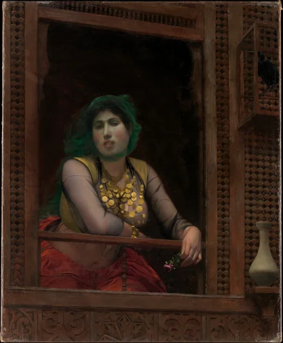 Woman at a Balcony by Jean-Léon Gérôme, painting, 1887-1888
