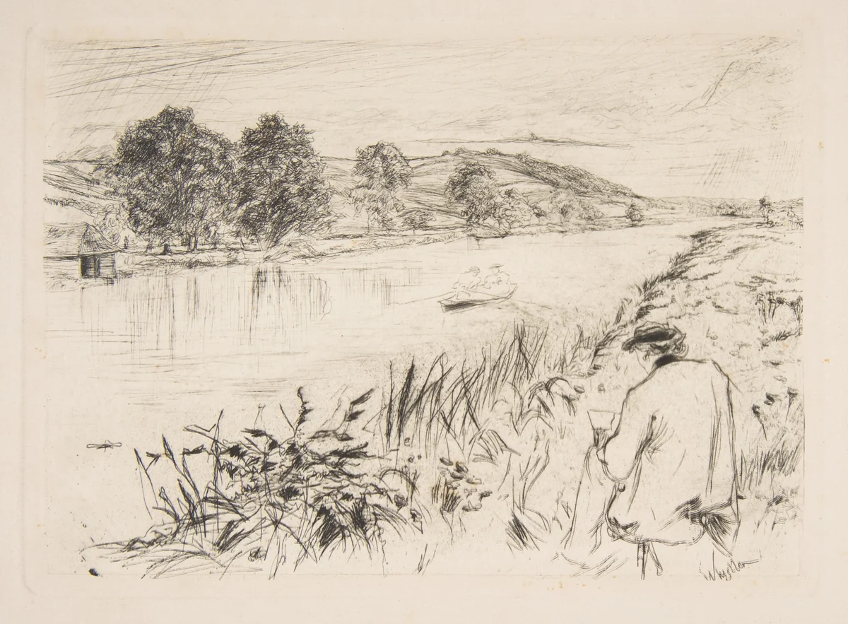 Sketching No. 1 by James McNeill Whistler, print, 1861