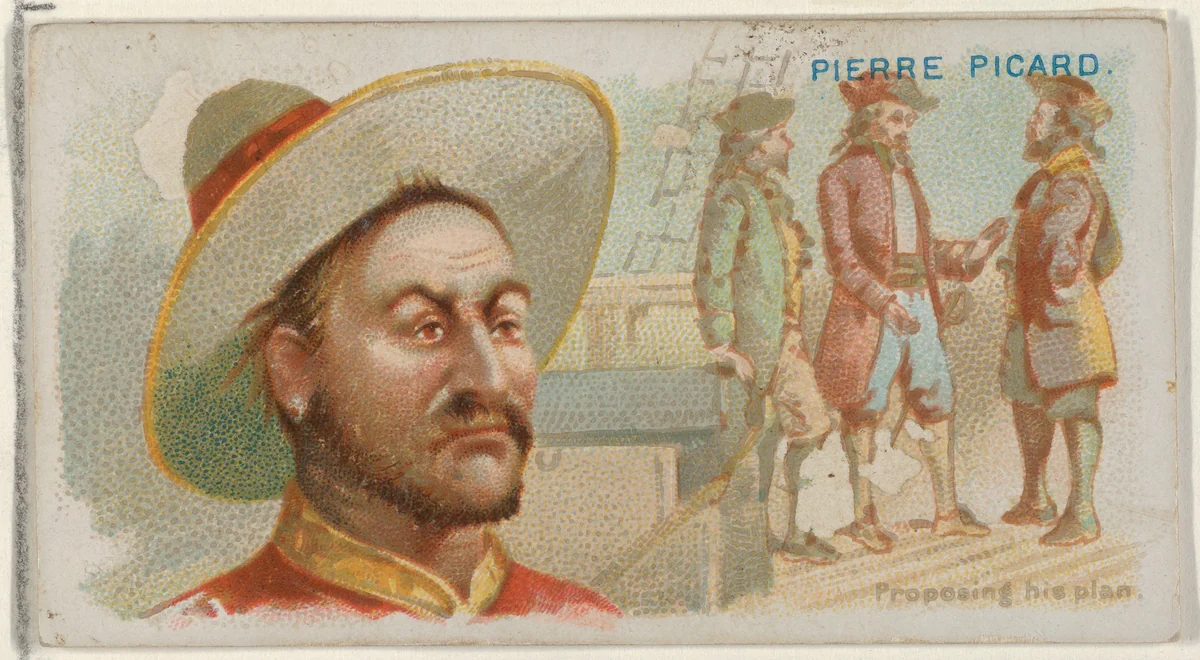 Pierre Picard, Proposing His Plan, from the Pirates of the Spanish Main series (N19) for Allen & Ginter Cigarettes by Allen & Ginter, print, 1886-1891