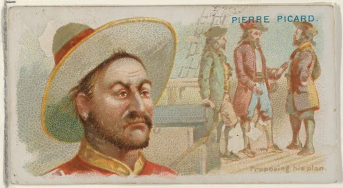 Pierre Picard, Proposing His Plan, from the Pirates of the Spanish Main series (N19) for Allen & Ginter Cigarettes by Allen & Ginter, print, 1886-1891