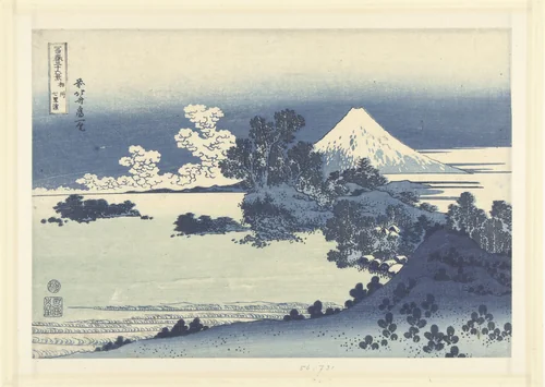 Het strand van Shichiri-ga-hama in de provincie Sagami by Unknown, print, 1830-1834