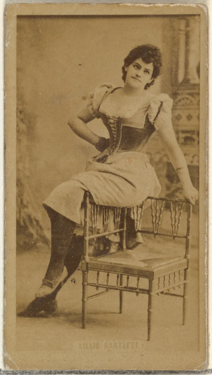 Lillie Bartlett, from the Actors and Actresses series (N145-8) issued by Duke Sons & Co. to promote Duke Cigarettes by W. Duke, Sons & Co., photograph, 1890-1895