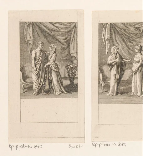 Volumnia en Menenius in gesprek by Daniel Nikolaus Chodowiecki, print, 1786