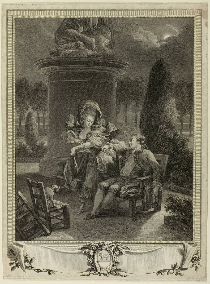 La soiree des Thuileries by Jean Baptiste Blaise Simonet, print, 1762-1813