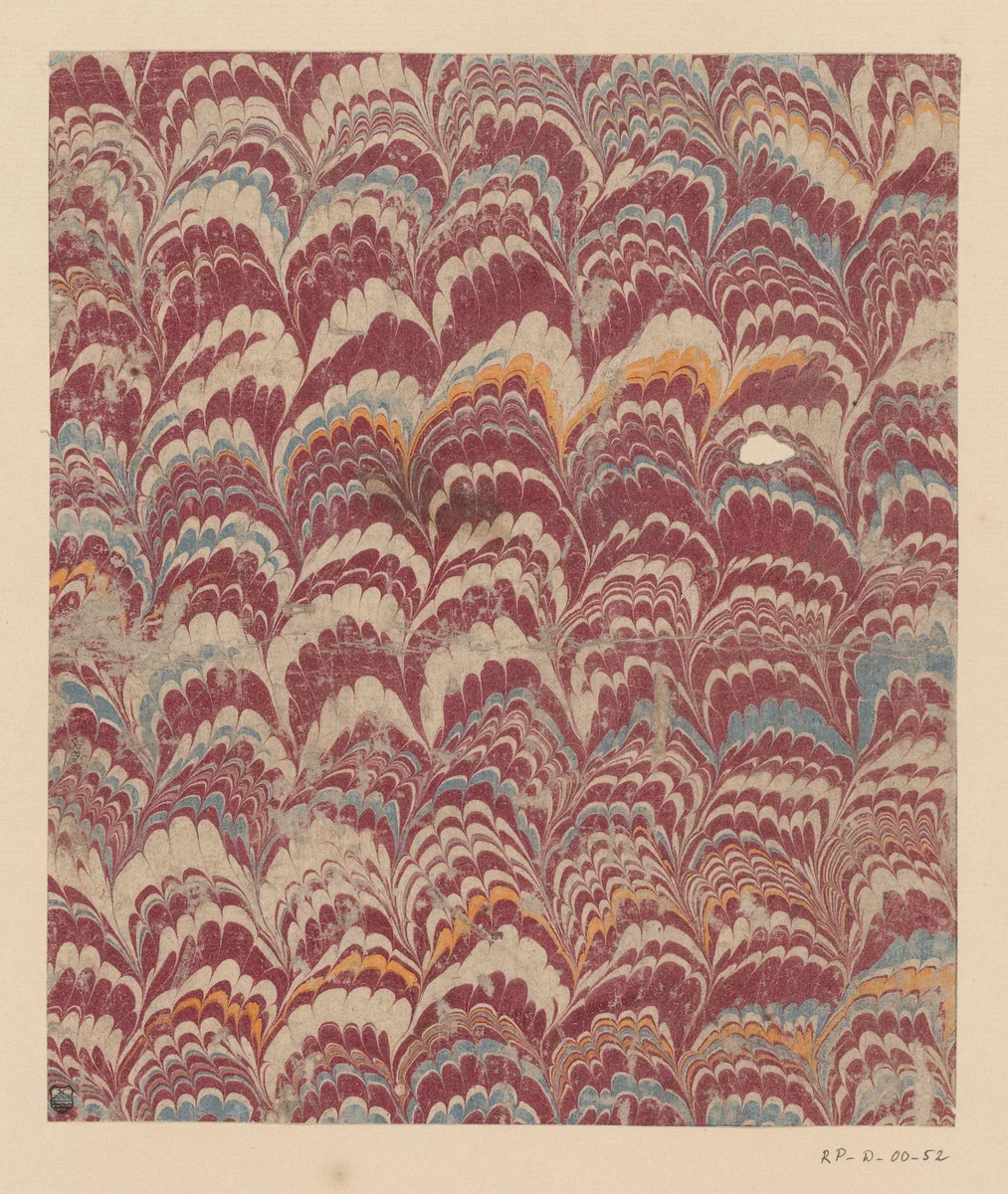 Golvende dubbelkammarmer in rood, geel en blauw by anonymous, other, 1700-1850