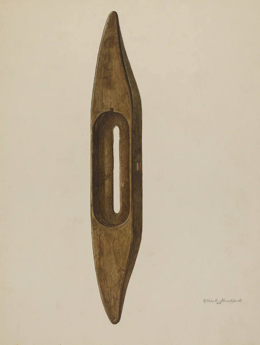 Cloth Shuttle by Albert Geuppert, index of american design, 1939