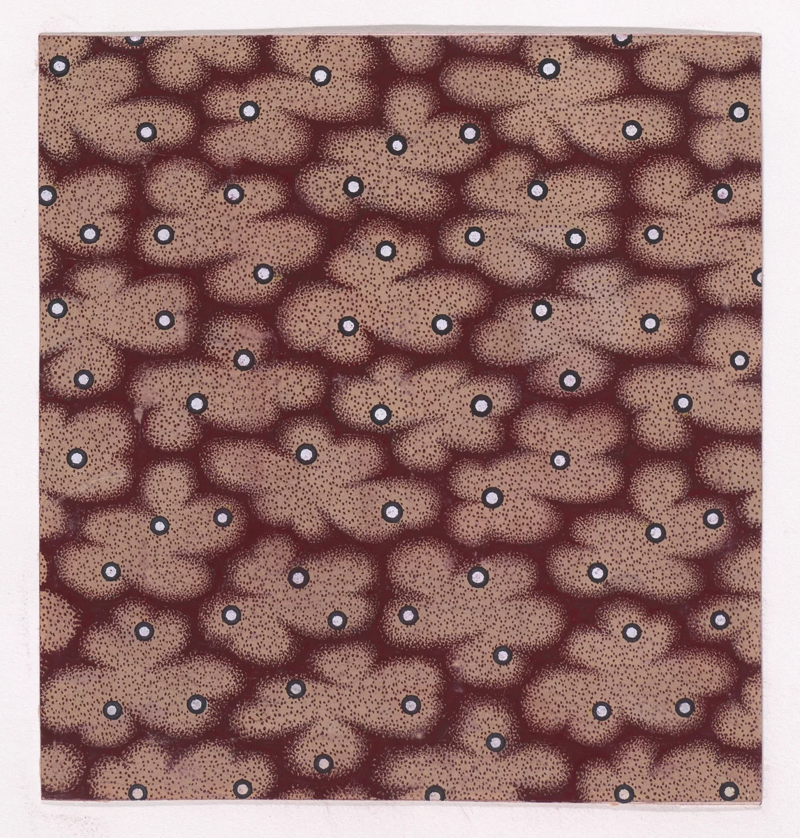 Textile Design with Cloud-Like Figures and Pearls by anonymous, drawing, 1840